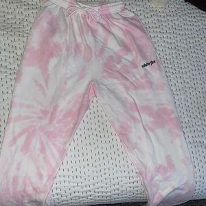White fox light pink tye dye sweatpants XS NWOT